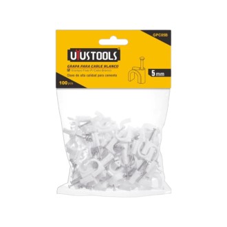 GRAPA PLASTICA P/CABLE CON CLAVO 9mm UYUSTOOLS 0000-GPC09B-