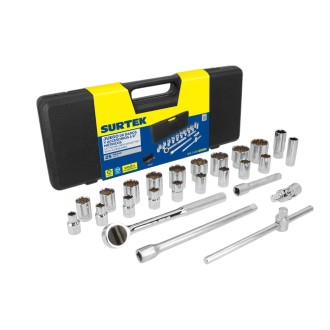 JUEGO DADOS 25 PZAS 1/2 PULG DE 10MM-32MM SURTEK