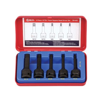 JUEGO DE DADOS IMP. PUNTA ESTRIADA 5PZA GENIUS TM-405
