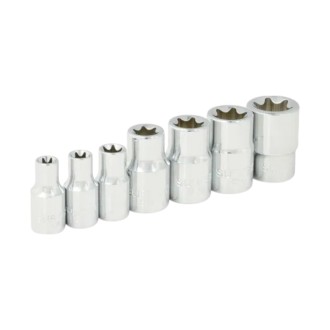 Juego de dados con punta torx hembra cuadro de 1/4" y 3/8, 7
