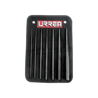Juego de punzones guía botador largos, 7 piezas URREA