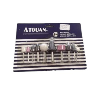 JUEGO FRESAS 10PZAS EJE 1/4" Y 1/8" 0131-0410 ATOUAN