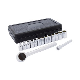 JUEGO DADOS 1/4" 15 PZA 6PTA MM SURTEK