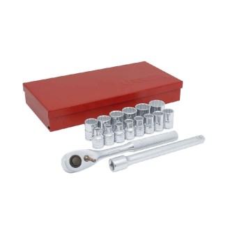 JUEGO DADOS CUADRANTE 3/8" MM 6PTS 17 PIEZAS URREA