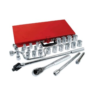 JUEGO DADOS CUADRANTE 1/2" 6 PUNTAS 27 PIEZAS URREA
