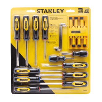 JUEGO DESTORNILLADOR ECONOMICO DE 20 PIEZAS STANLEY