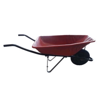 CARRETILLA CAUCHO MACIZO 75 LTS. ROJA METAL LAGO