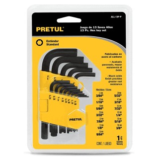 JUEGO LLAVE ALLEN 13PZ 1.3-10MM PLEGABLE PRETUL