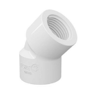 CODO PVC 1/2" X 45 GRADOS ROSCADO TIGRE