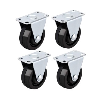 RUEDA GIRATORIA DE GOMA CON BASE 2" 4 PZA VERT